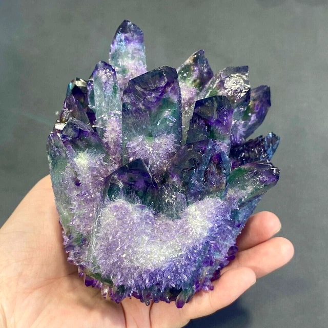 300g+  New Find Purple Phantom Quartz Crystal Cluster Mineral Specimen Gem