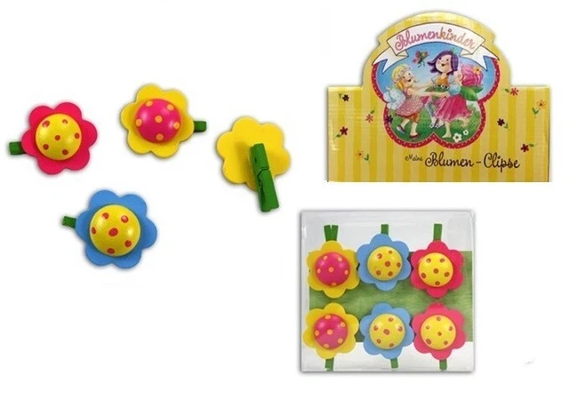 6 Stück Holzklammern Zwicker Dekoklammern Blumen Klammern 6 Stück Mini Klammern