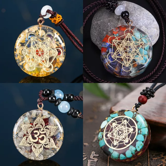 7 Chakra Natural Stone Yoga Reiki Healing Amulet Energy Pendant Choker Necklace