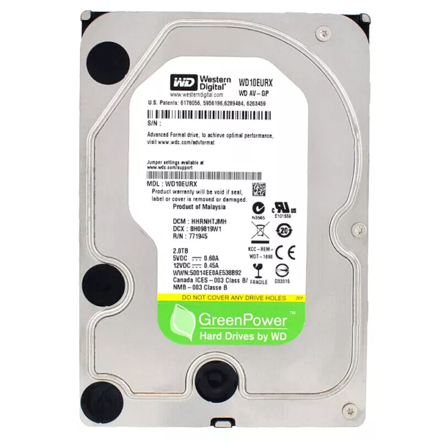 Western Digital Green WD10EURX 1TB SATAIII 64MB 5400U/min 3,5 Zoll