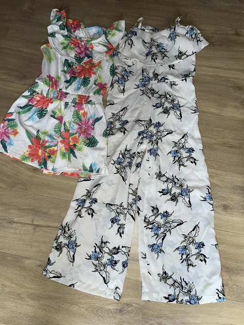 Girls River island playsuit jumpsuit bundle x2 age 7-8 years