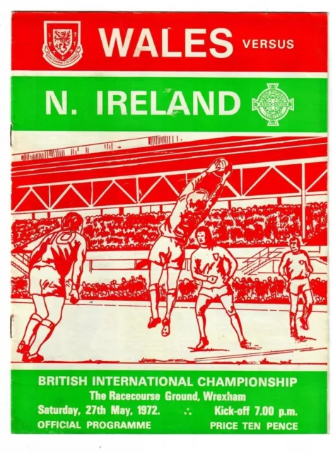 Wales v Northern Ireland football programme 1972