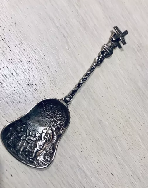 Antik Zucker Sahnelöffel Löffel 800 Silber gepunzt originell 20,65g