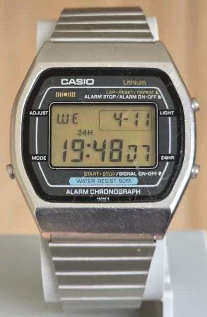 Casio W-51 Vintage Digital Watch 1980 Full Stainless Steel