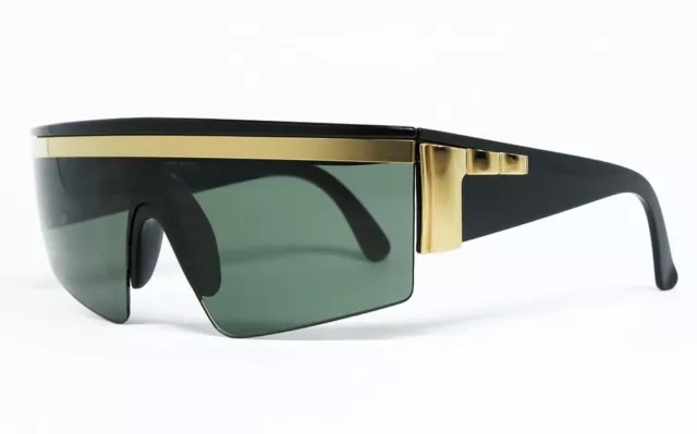 Nos Vintage Sunglasses Gianni Versace Y76 852 Black Gold Mask Medusa Lady Gaga
