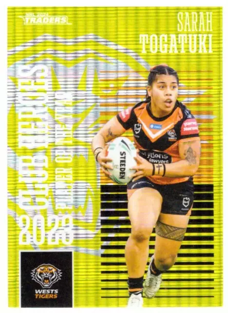 2024 NRL Traders CLUB HEROES PARALLEL Sarah Togatuki Green #40/100 Wests Tigers