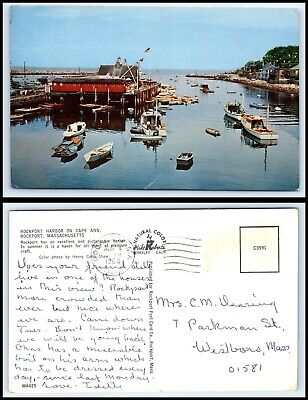 MASSACHUSETTS Postcard - Rockport Harbor on Cape Ann H18
