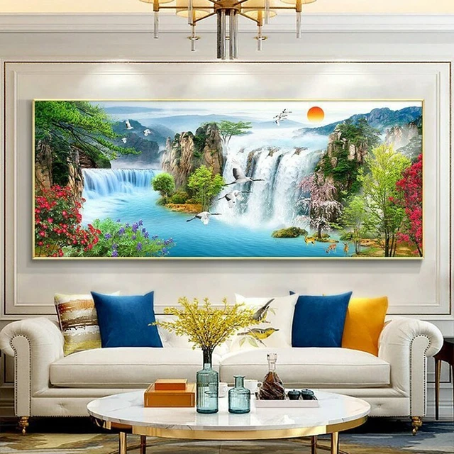 Imprimir pintura sin enmarcar dormitorio paisaje lienzo adorno moderno