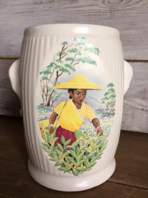 Vintage SylvaC Ware Decorative Ceramic Tea Caddy / Pot / Vase