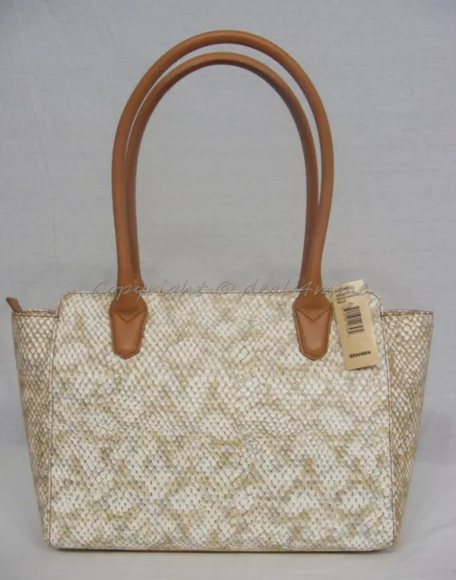 NWT! Brahmin Ashby Tote in Beige Parker.  Embossed Leather & Very Light Weight!! 3