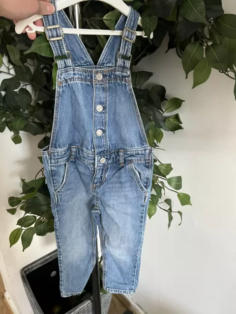 girls age 3 years gap denim dungaree outfit (d)
