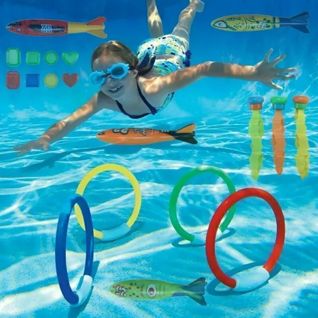 19* Tauch-Spielzeug-Set spaßiges versinkendes Swimming Pool Unterwasserspielzeug