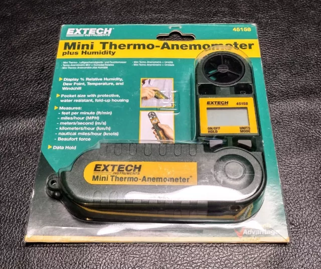 New Extech 45158  Mini Thermo-Anemometer with Humidity Waterproof
