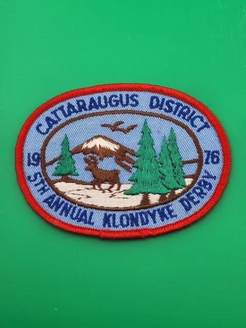 Cattaraugus District 1976 5th Annual Klondyke Derby Patch BSA Boy Scouts NEW