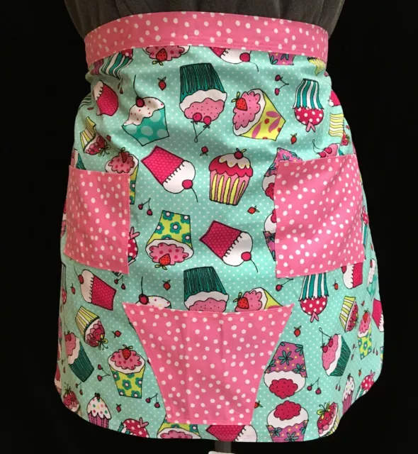 Apron Cupcake Theme 100% cotton w/3 pockets - quality craftsmanship.