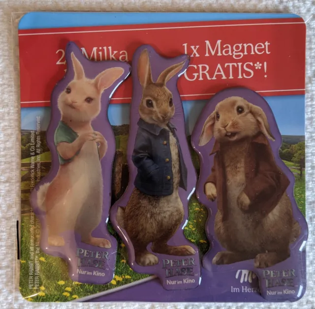 Milka Magnete  Kühlschrankmagnete Peter Rabbit Hasen Ostern 3 Stück NEU