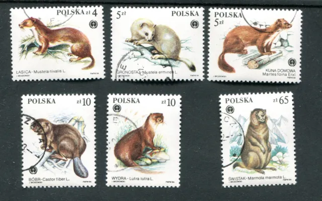 Briefmarken, Polen, Polska, Kpl Satz, geschützte Tiere, 1984, gestempelt