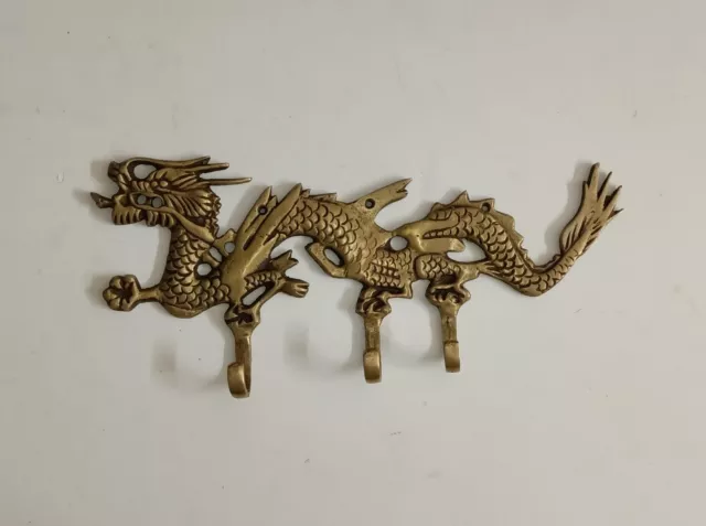 Brass Sun Loong Dragon Wall Hook  Brass Chinese Dragon Wall Mounted Decor  AJ008 6