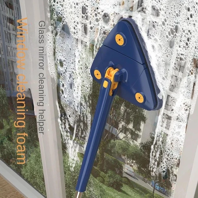 Trapeador de limpieza triangular ajustable 360° varilla telescópica giratoria limpieza K2V9