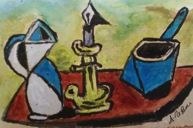 Picassó divano periodo blu dipinto  a mano