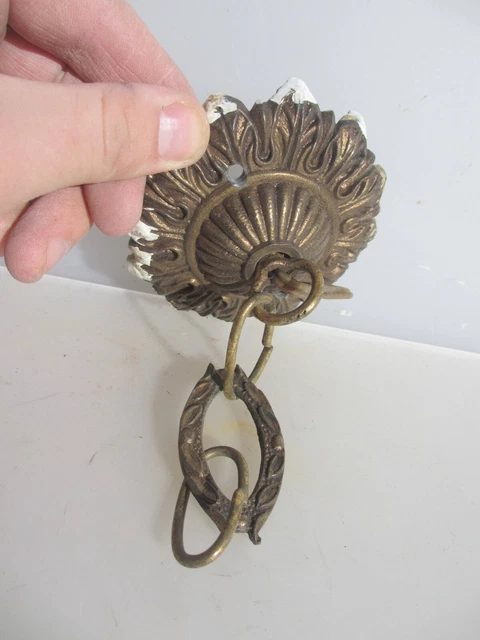 Vintage Gold Metal Ceiling Light Hook Chandelier Rose Old Rococo Antique STYLE 4