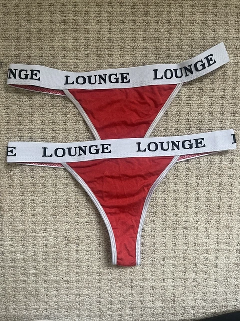 LOUNGE UNDERWEAR WHITE Royal Balcony Sexy Thong Panties BNWT XS