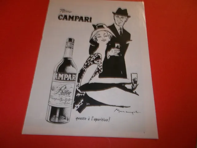 Pubblicita'  1964 Bitter Campari Questo E' L'aperitivo Aperitivo Ill. Marangolo