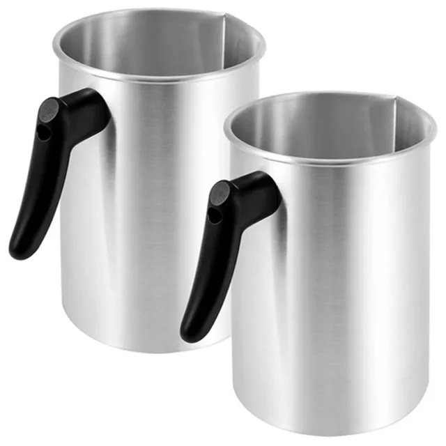 3X(2Er-Pack Aluminium-KerzengießTöPfe, 4-Pfund-Wachsschmelztiegel mit Tropf3235