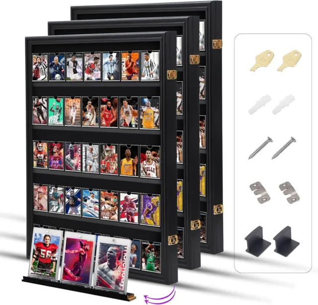 Card Display Case, 36 Graded Sports Card Display for Basketball Football Hockey 3