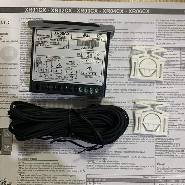 thumbnail image 2 of Dixell XR06CX-5N0C1 230V Digital Fridge Thermostat Controller With Defrost & Fan Control 2 of 6