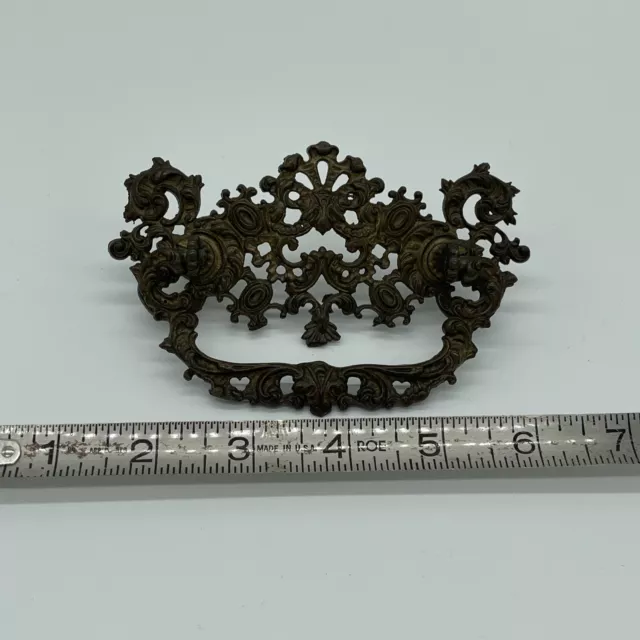 Antique Cast Brass Drawer Pulls Bail Drop Victorian w/ Hardware