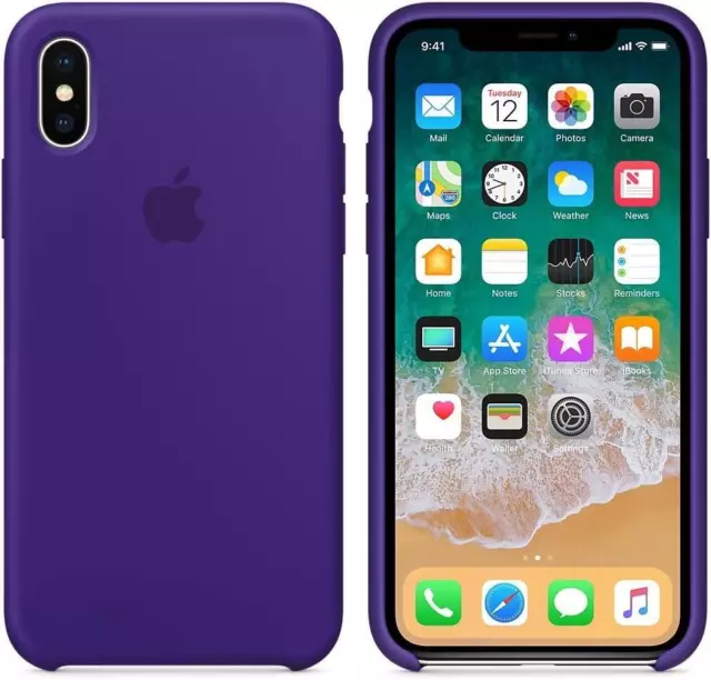 Genuine / Official Apple iPhone X Silicone Case / Cover - Ultra Violet (Purple)