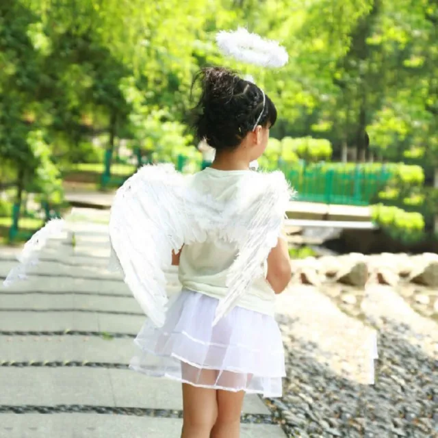 3pcs Fairy Wings Set Wing Hairband Feather Angel Wing Halloween Girl Dress Up