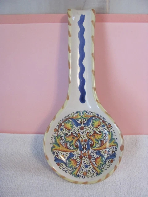 Meridiana Ceramiche Large SPOON REST  "Dueling Dragons"  Made in Italy
