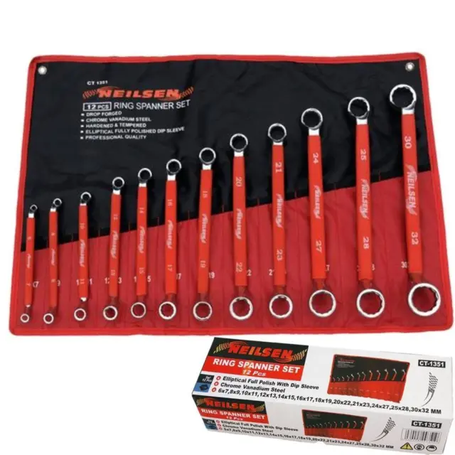 Neilsen 24pc Drop Forged Combination Ring Spanner Wrench Set 6mm - 32mm