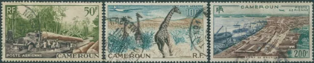 Cameroun 1953 SG260-262 Logs Giraffe Port (3) FU