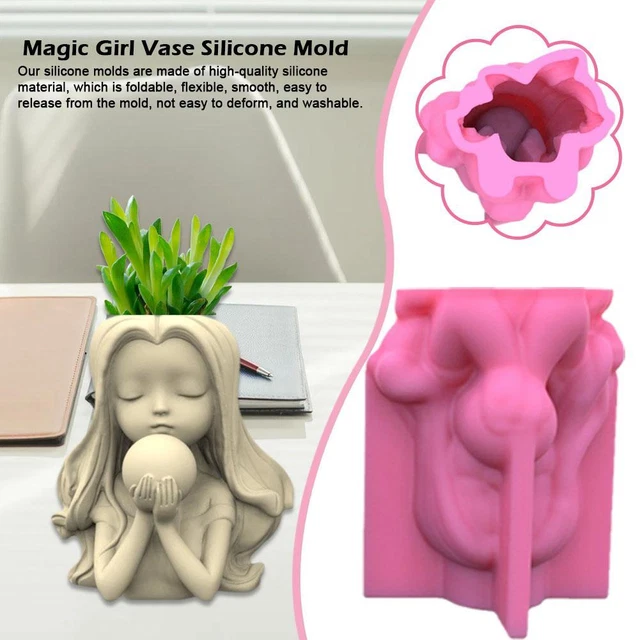 Silicone Mold DIY Succulents Concrete Flower Pot Vase Plaster Cement Mold~