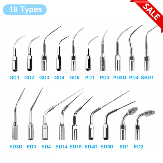 19 Types Dental Ultrasonic Scaler Tips Scaling Perio Endo fit for SATELEC NSK