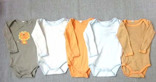 Lote 4 Ropa Bebé Unisex 4 Bodys Mono Algodón 6 Mes