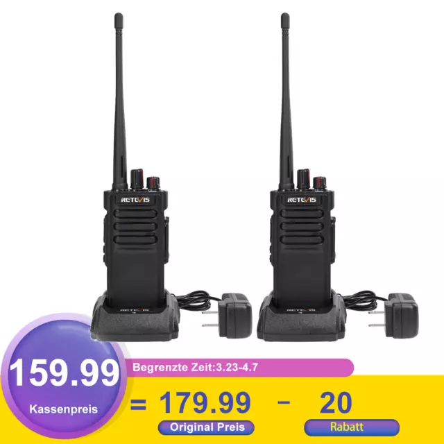 Retevis RT29D Wasserdicht IP67 3200mAh Hochleistungs-DMR-Digital-Walkie-Talkiex2