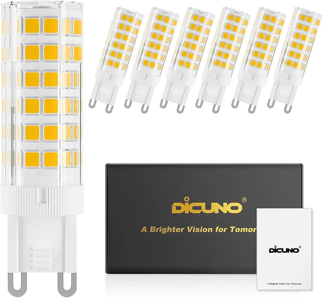 DiCUNO G9 dimmbare LED-Glühbirnen, 4,5 W 50 W Halogenäquivalent, 450LM, warm G9