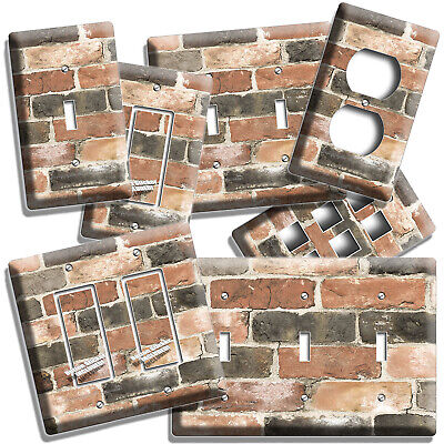 Rustic Reclaimed Exposed Brick Wall Light Switch Outlet Plate Room Home Hd Decor