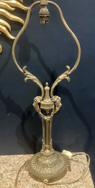 Pied De Lampe Ancien Style Rocaille - Bronze Doré - À électrifier - France - Occasion