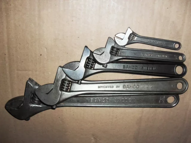 Bahco Adjustable Spanners/Wrenches-Sizes;12", 10", 8", 6", 4"  Made In Sweden