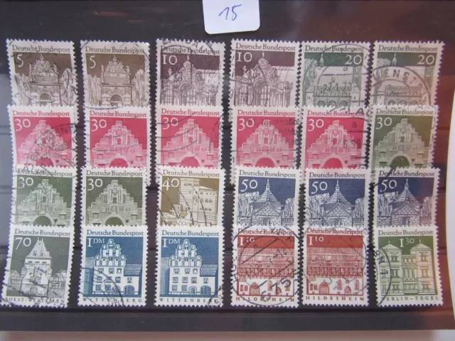 BRD 1966/69 - Bauwerke Großformat -24 Marken 11 Werte-Mi.Nr. 489-495,497,500-502