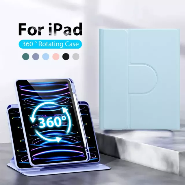 Für iPad 7/8/9/10th 10.9 10.2 Air 5 4 Pro 11 360° Schutzhülle Tasche Smart Cover