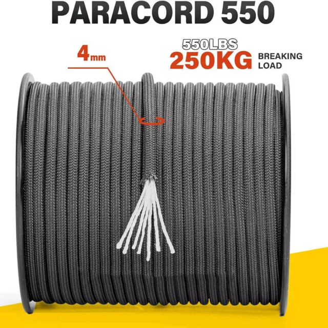 300FT 100M 4mm 550 Paracord Parachute Corde 7 Intérieur Brins 2