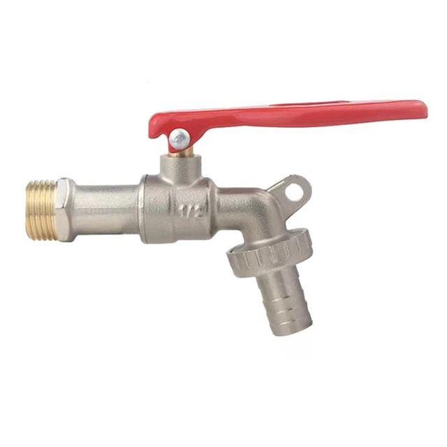 Colonne De Robinet Extérieur Jaune Verrouillable Avec Crochet - Acier Inoxydable, Pour Arrosage Jardin, Lavage Voiture - 9