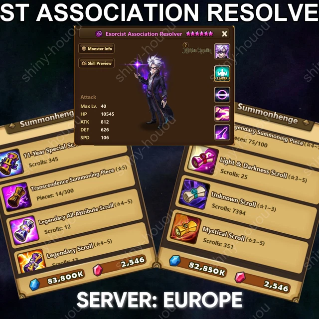 summoners war EU 2LD Dark Zenitsu+ Trinity