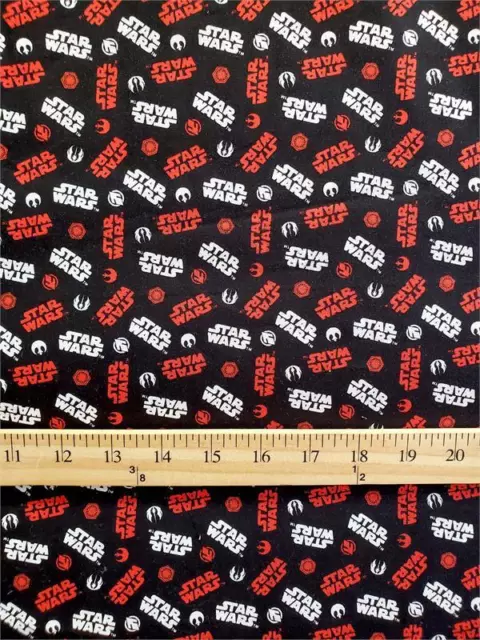 100% Cotton Fabric "Star Wars, Logo Name - Red & White" Print / 45" Wide / SBY